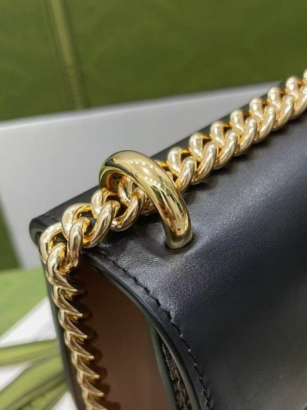 Authentic Gucci Padlock Small GG Supreme Canvas Shoulder Bag 409487 with Chain S - Picture 6 of 8